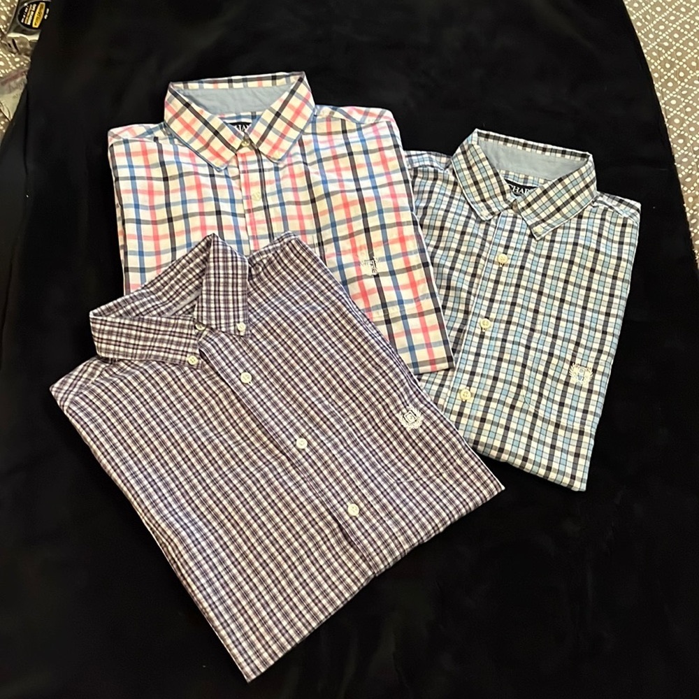 Lot of 3 Chaps Plaid L/S Button Down-Medium